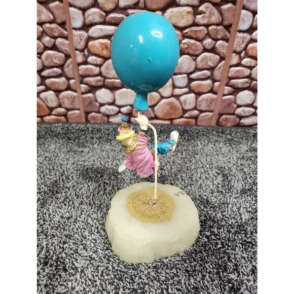 1987 Ron Lee Clown Hanging From Turquoise Balloon ~ "UP, UP & AWAY" - Picture 4 of 11